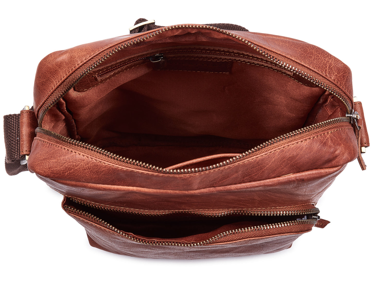 A4+ Brown Leather City Bag UM610-Walnut