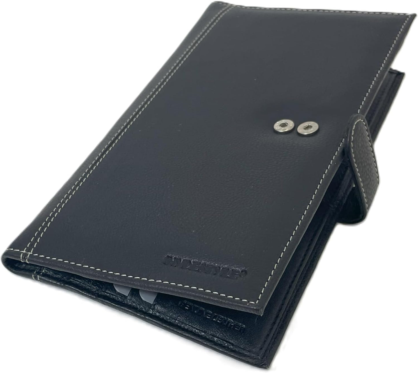 Pratico - leather travel wallet with Tab #TW01 Black