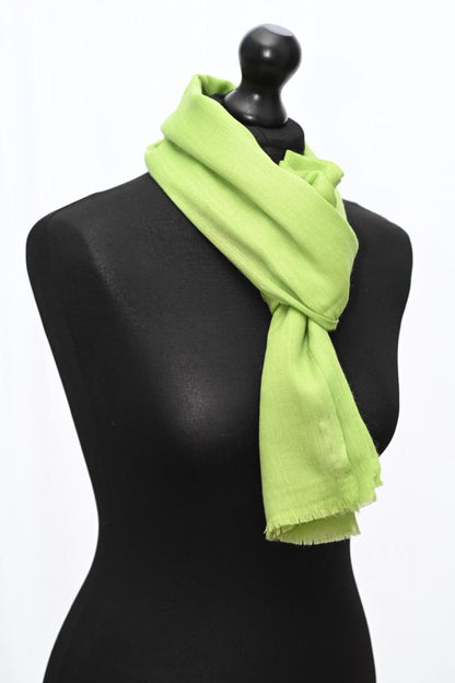 Apple Green Beautiful Hand Woven Solid Colour Soft Silk Wool Spring Scarf | Stole | Shawl | Wrap