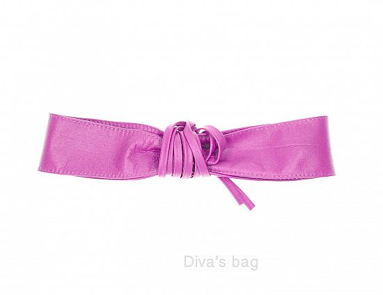 Fuchsia Obi belt soft genuine leather wrap belt Wide waist belt