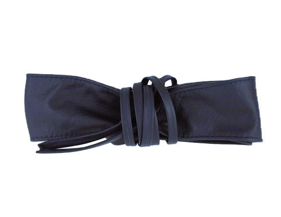 Navy Blue Obi belt soft genuine leather wrap belt | Wide waist belt in genuine leather | Genunine leather wrap around boho dress belt