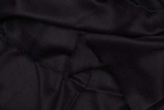 Black Beautiful Hand Woven Solid Colour Soft Silk Wool Scarf | Stole | Shawl | Wrap