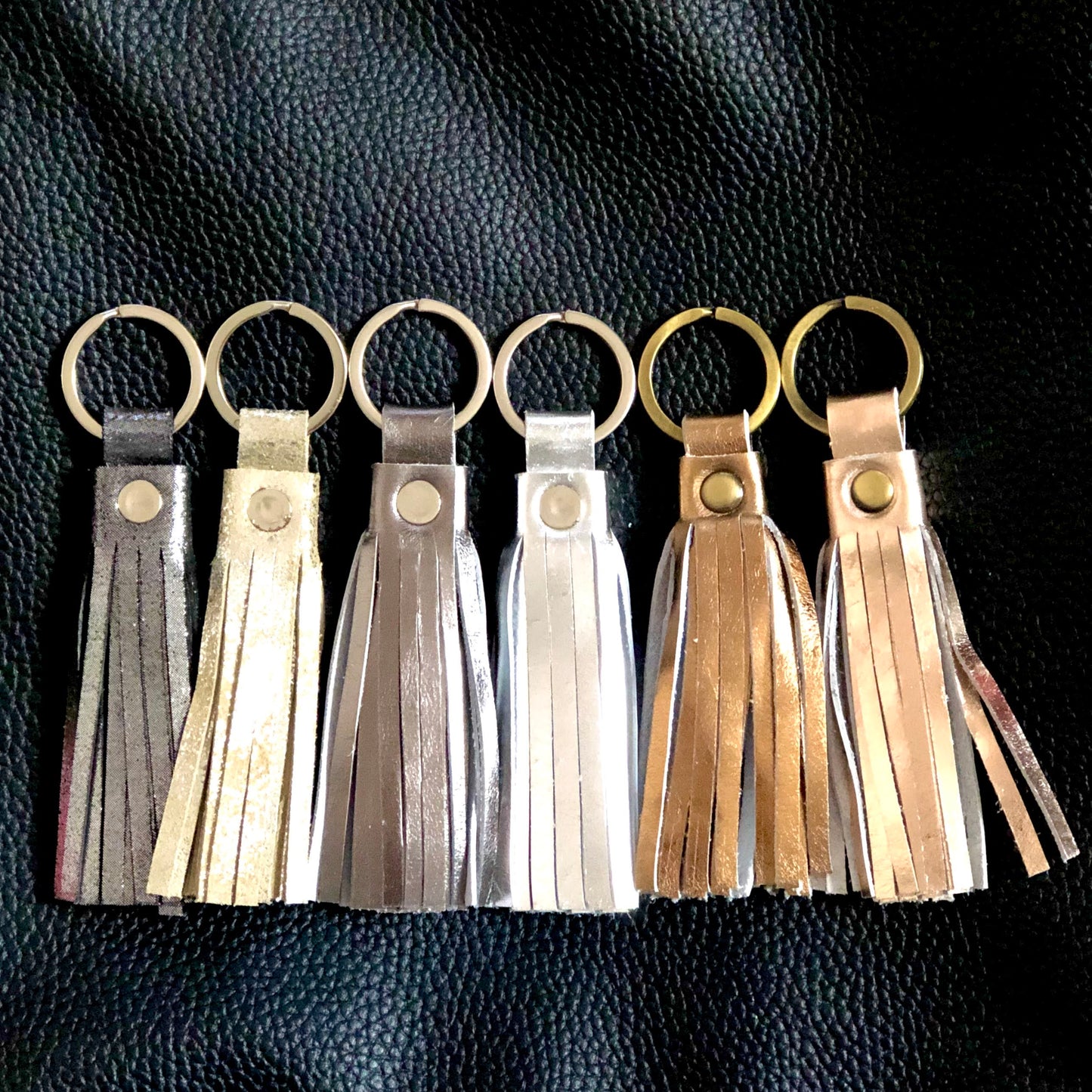 Metallic Rimor Tassel Key Ring CC16 Rose Gold