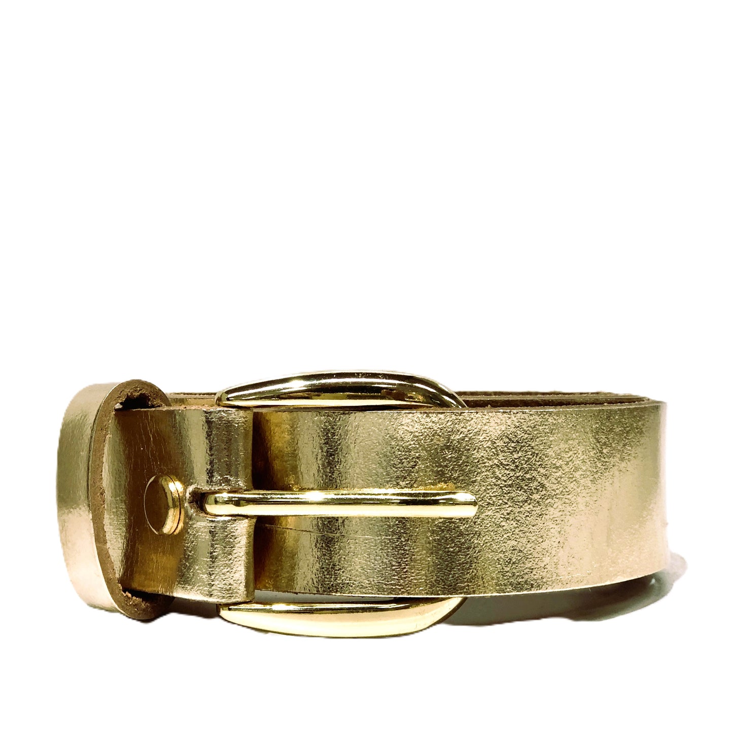 Metallic Gold Womens' Leather Belt