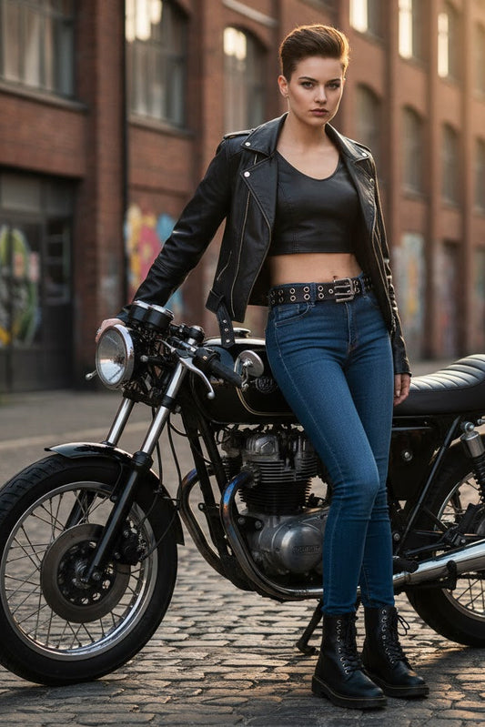 Eyelet Classic Black Womens' Leather Belt