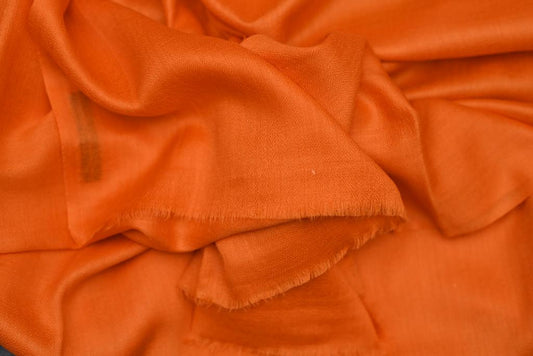 Orange Beautiful Hand Woven Solid Colour Soft Silk Wool Spring Scarf | Stole | Shawl | Wrap