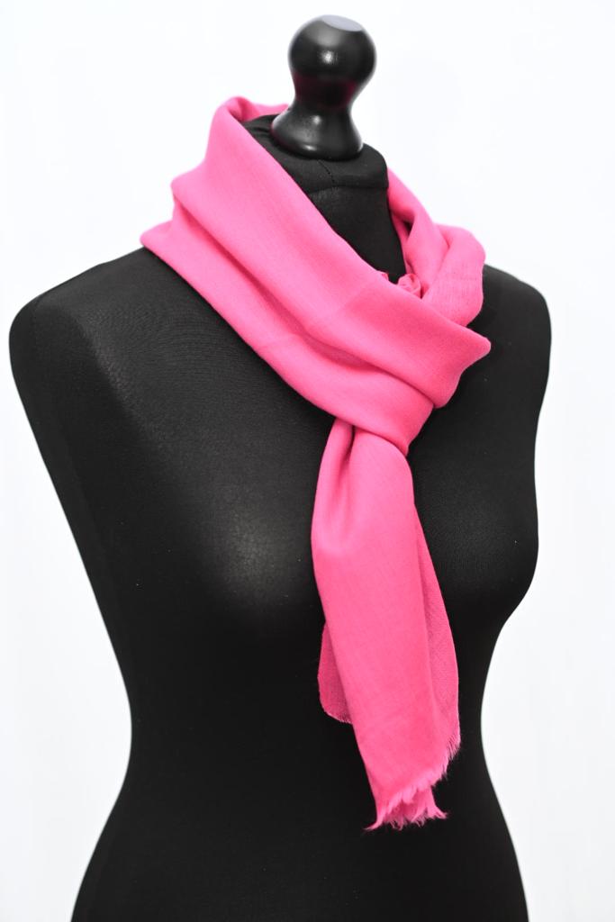Pink Beautiful Hand Woven Solid Colour Soft Silk Wool Spring Scarf | Stole | Shawl | Wrap