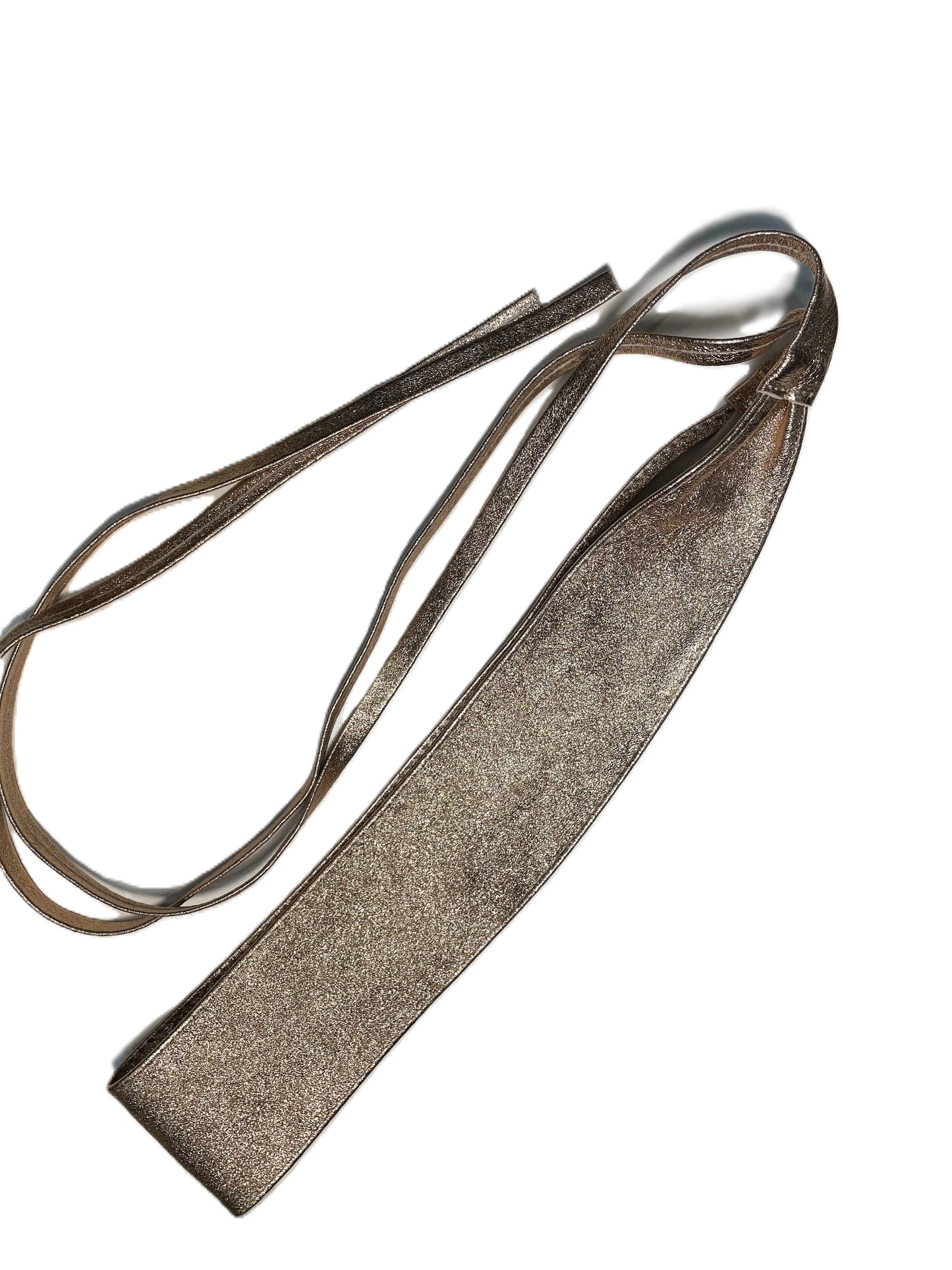 Metallic Bronze Obi Belt – Genuine Leather Wide Wrap Waist Belt