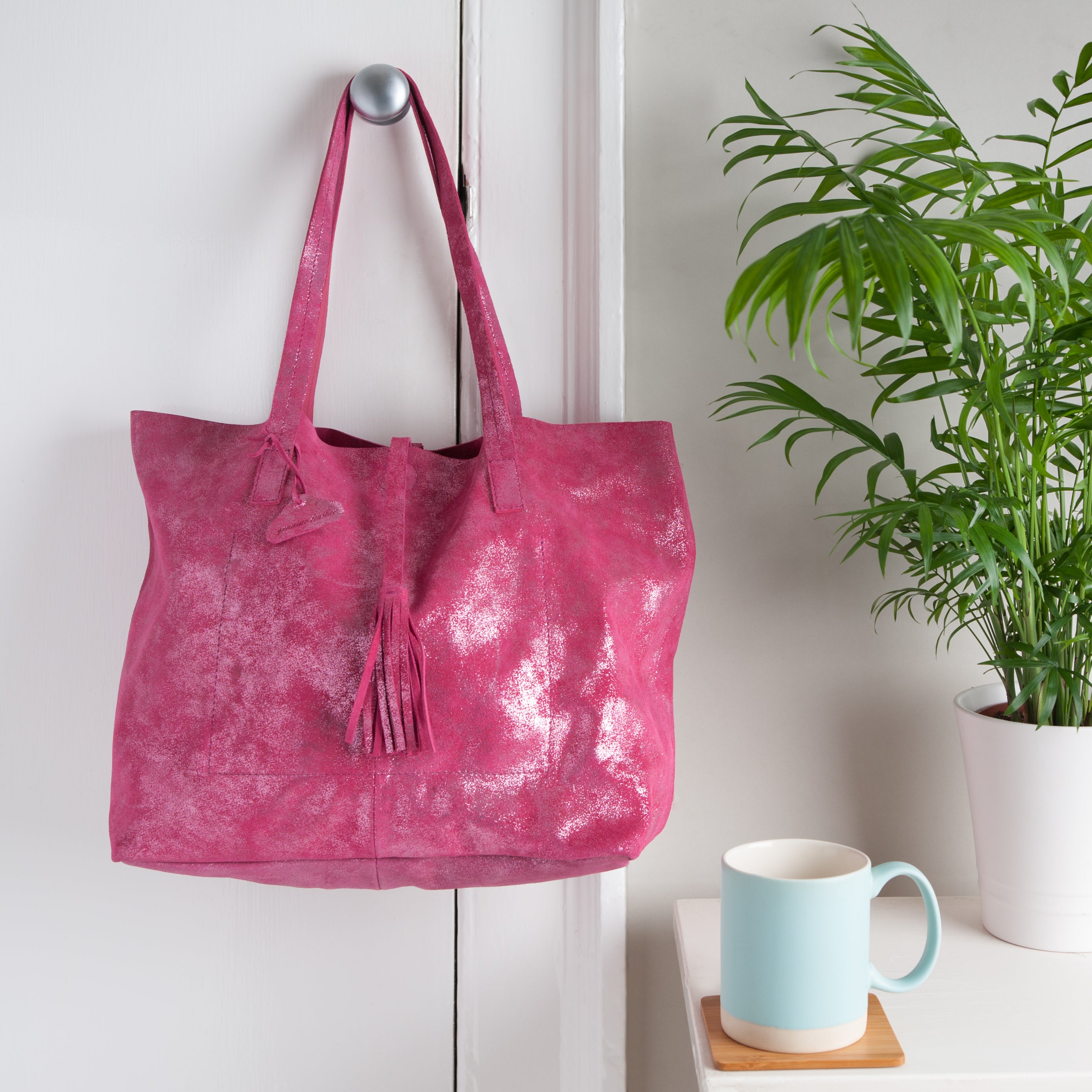 Pink suede tote best sale