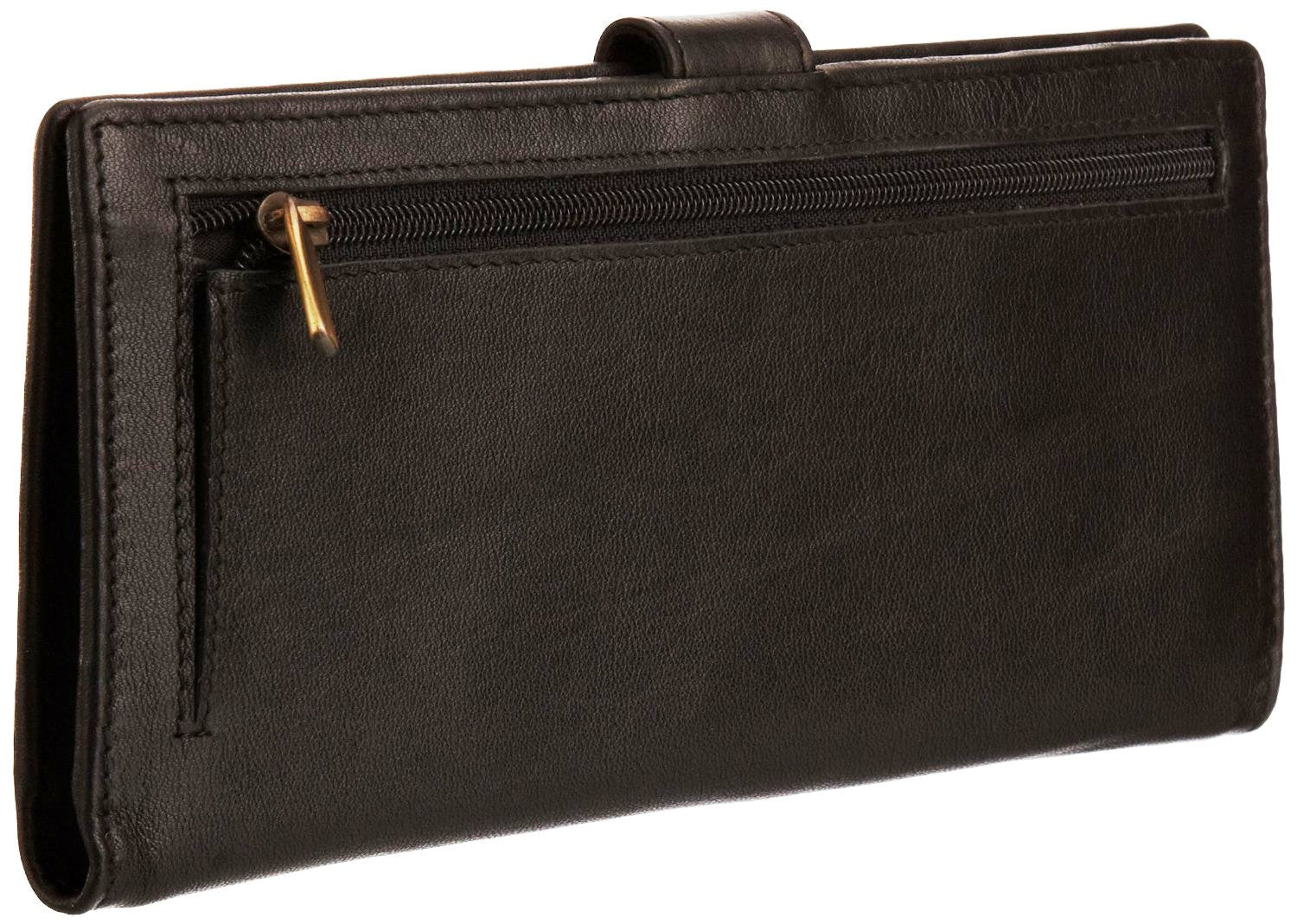 Pratico - women leather 12 card tab  wallet #LW04 Black