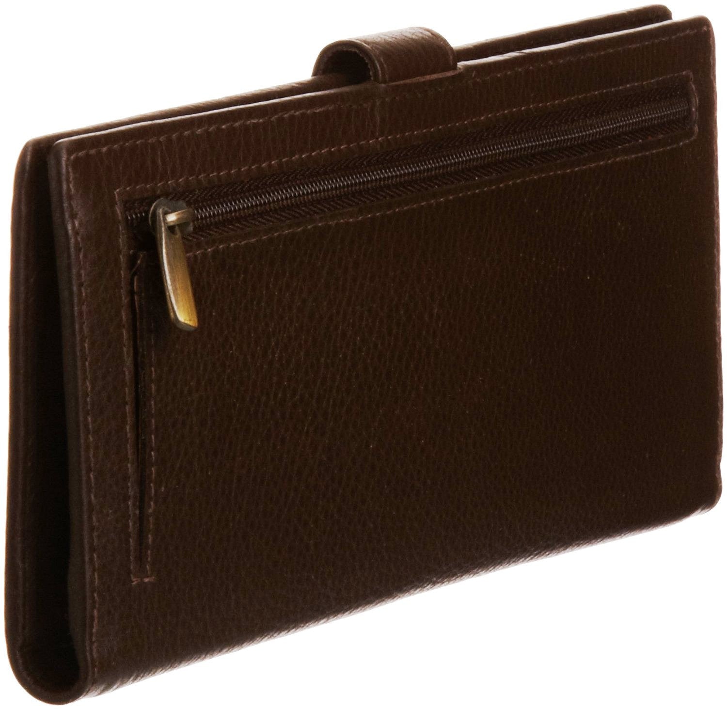 Pratico - women leather 12 card tab  wallet #LW04 Brown