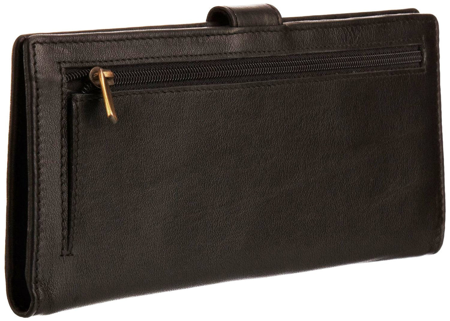 Pratico - women leather 12 card tab wallet #LW04 Black