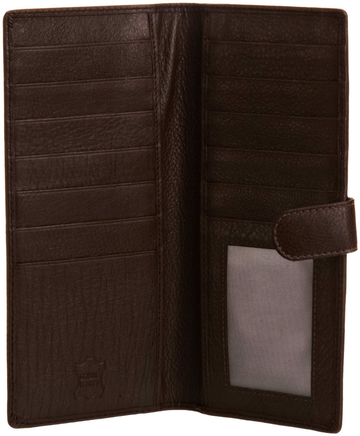 Pratico - women leather 12 card tab  wallet #LW04 Brown