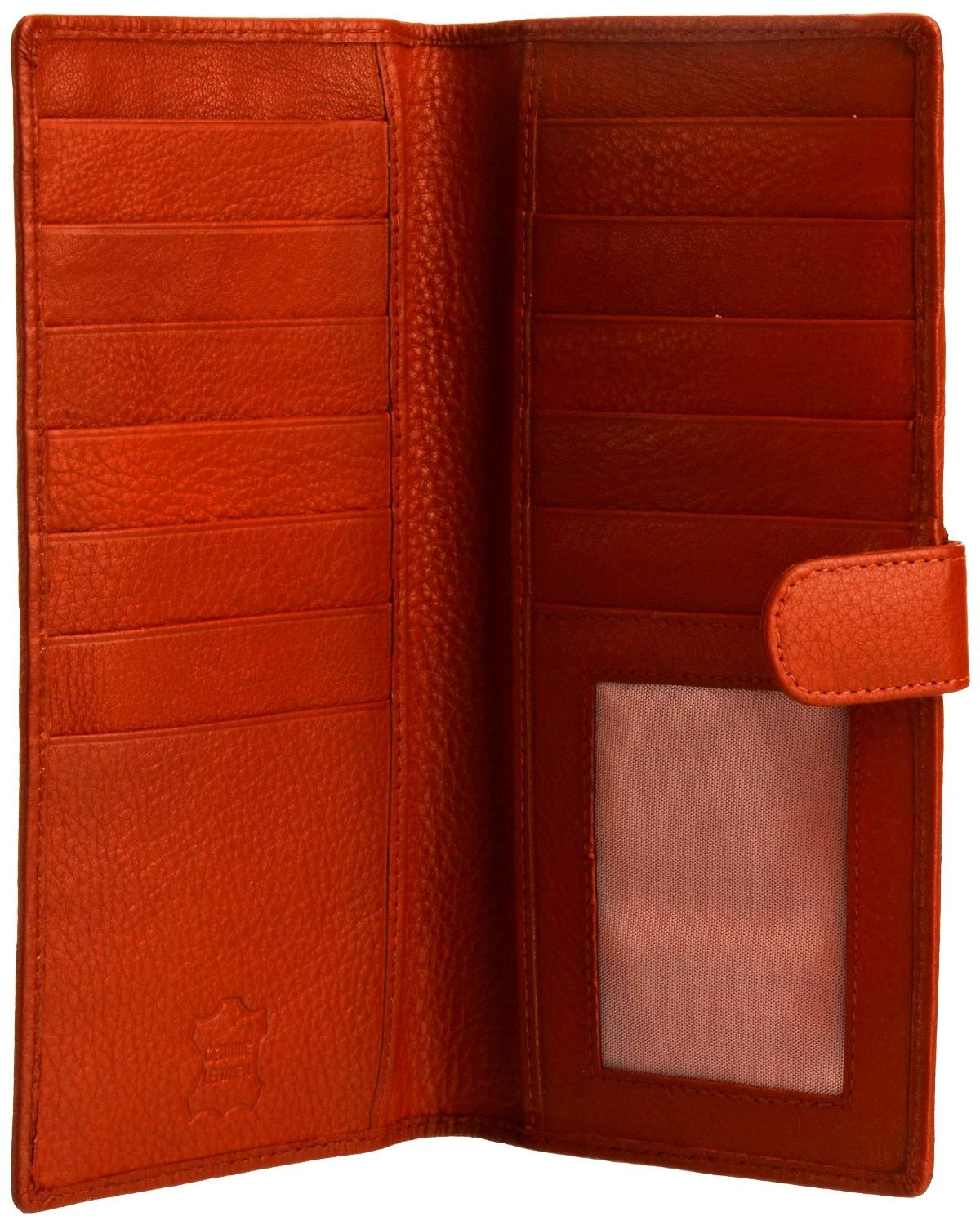 Pratico - women leather 12 card tab  wallet #LW04 Red