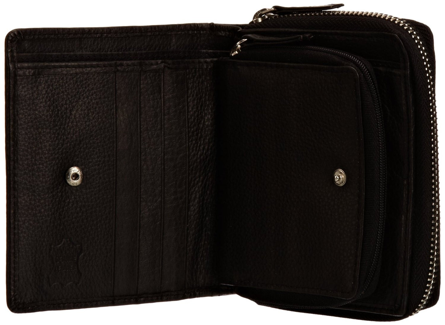 Pratico - women leather trifold wallet #LW01 Black