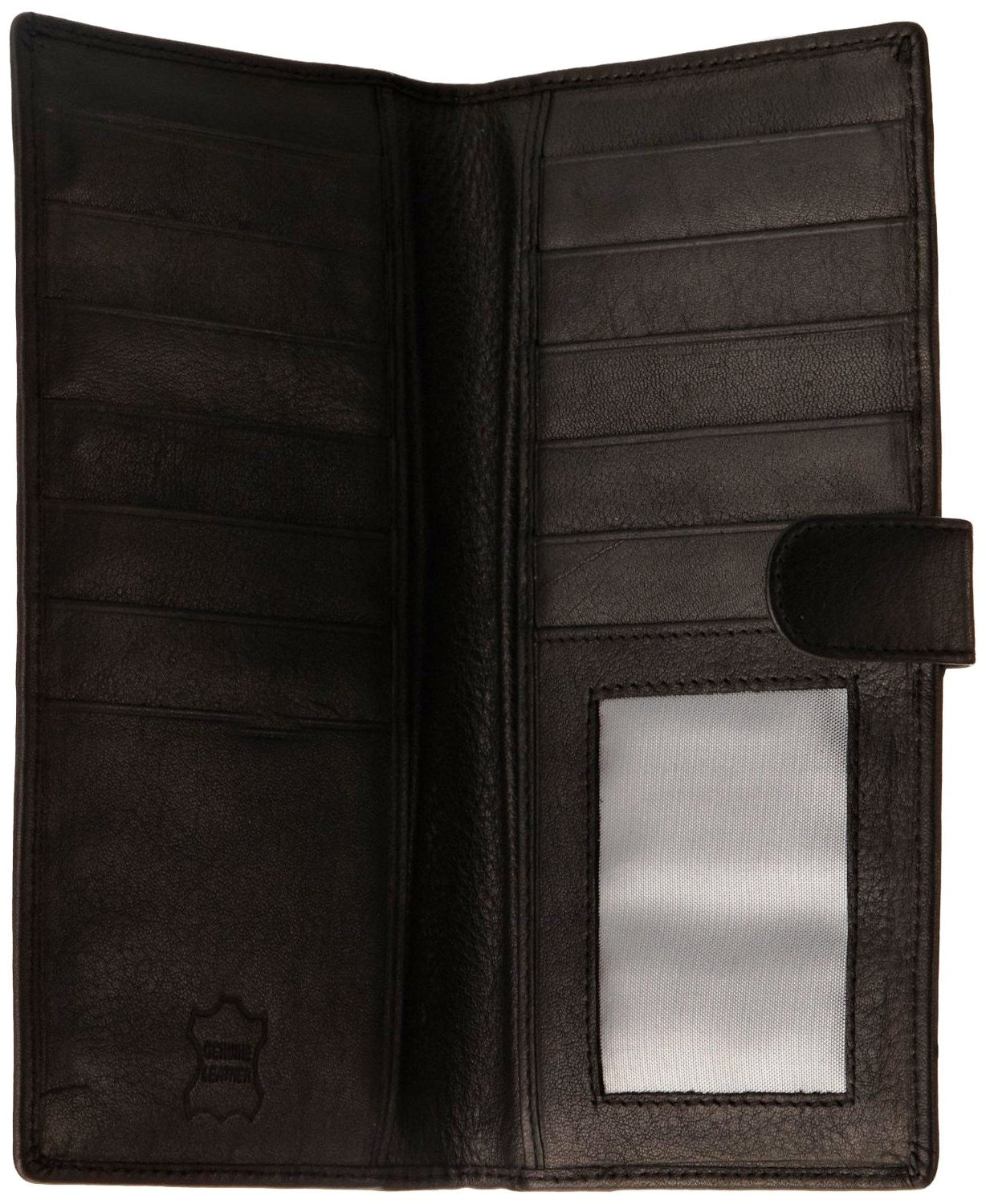 Pratico - women leather 12 card tab wallet #LW04 Black