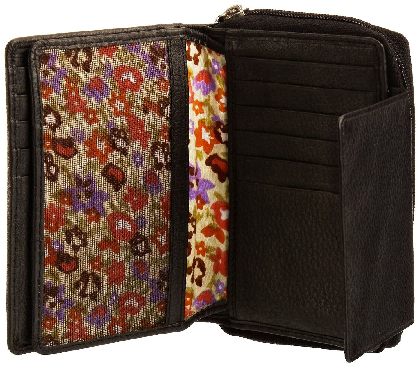 Pratico - women leather flap wallet #LW02 Black