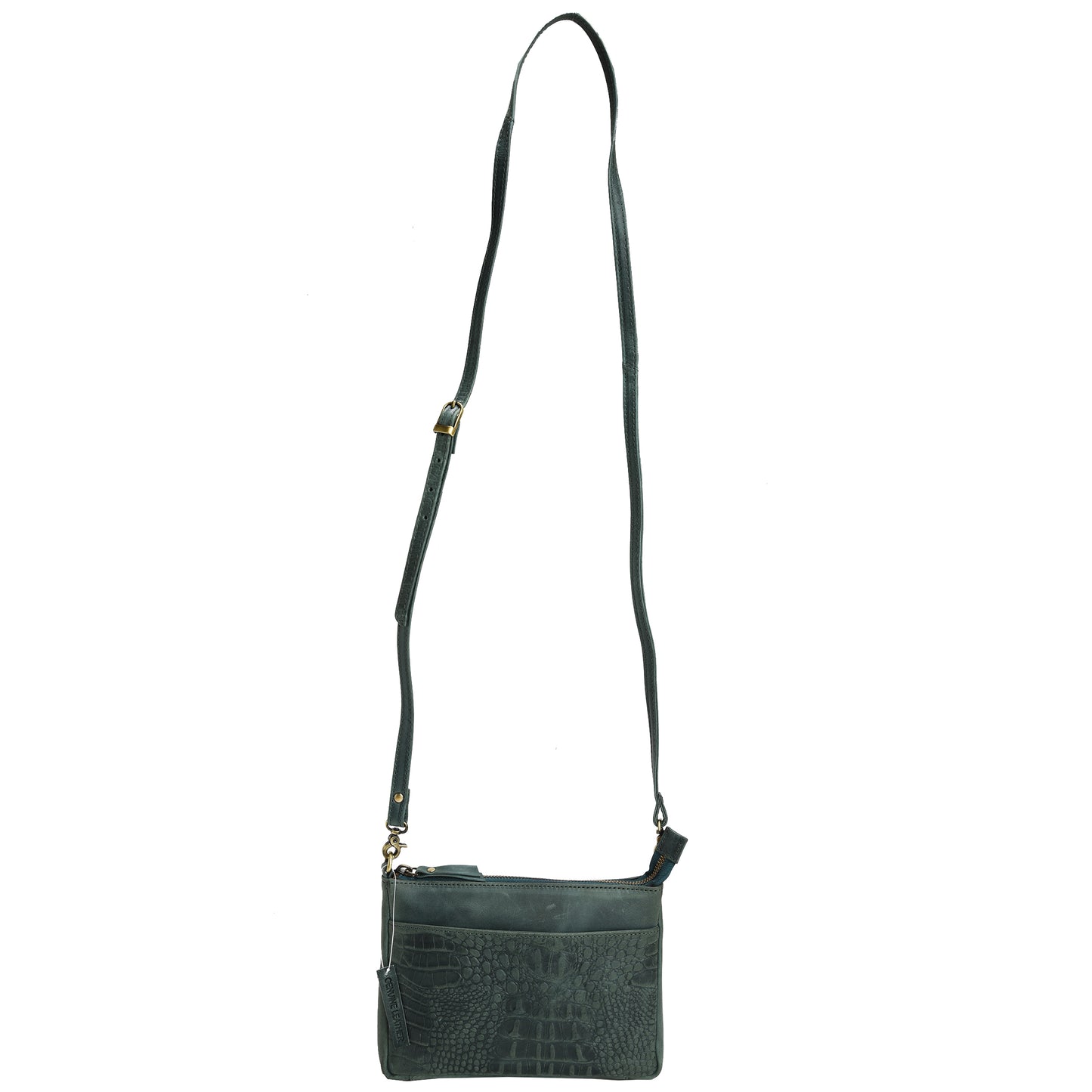 Croc Vipera Embossed Leather Clutch #LB575 Green