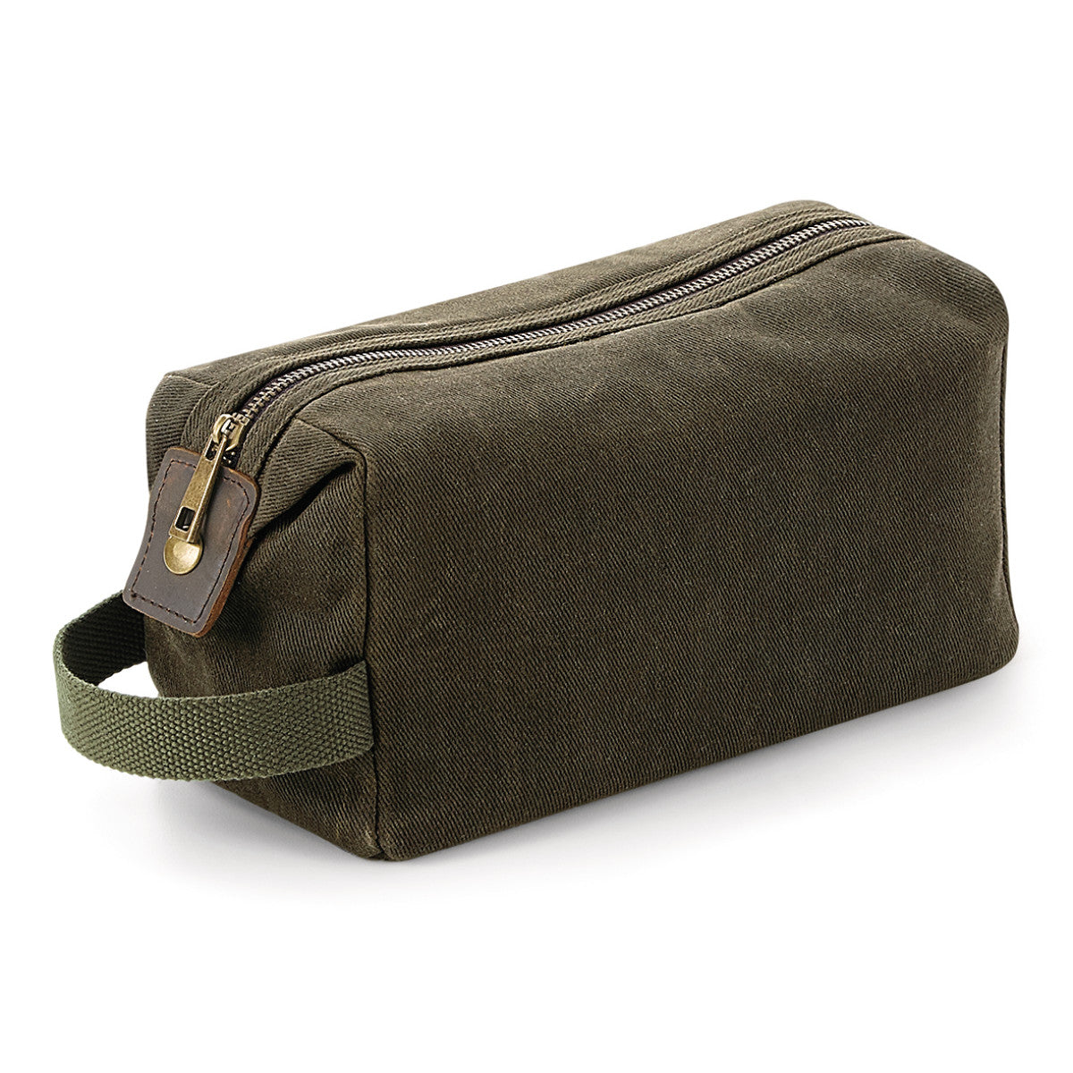 Khaki Waxed Canvas Wash Toiletry Bag