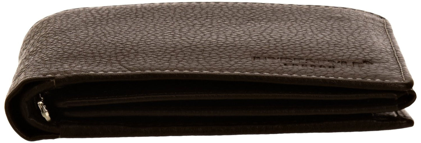 Pratico - mens 17 card leather trifold wallet #GW50 Brown