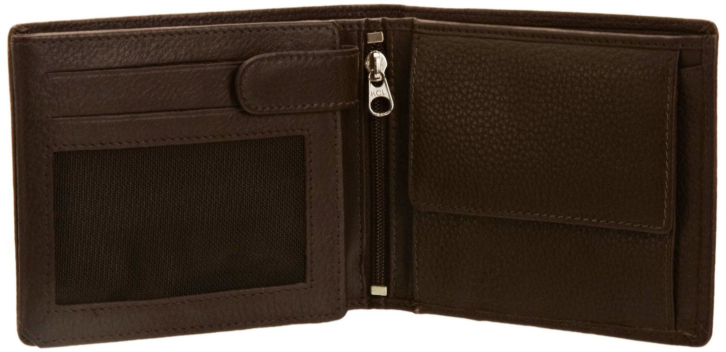 Pratico - mens 17 card leather trifold wallet #GW50 Brown