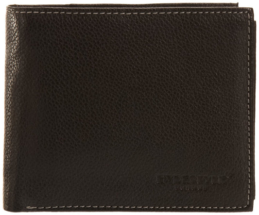 Pratico - mens ID pullout leather trifold wallet #GW51 Black