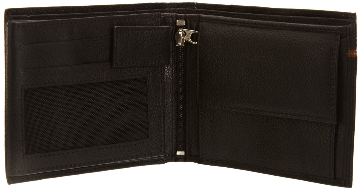 Pratico - mens ID pullout leather trifold wallet #GW51 Black