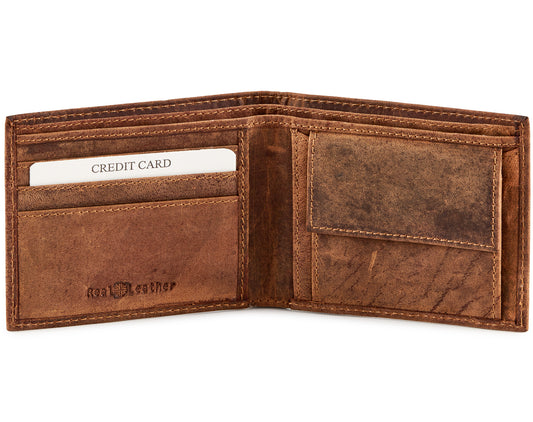 Paulo Genuine Distressed Leather Classic Coin Wallet #702