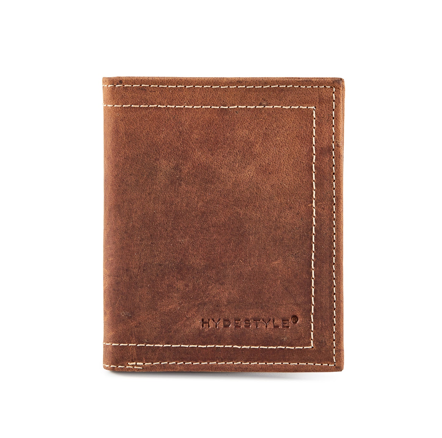 Paulo Mens'  Distressed leather bi-fold ID and coin wallet #GW704
