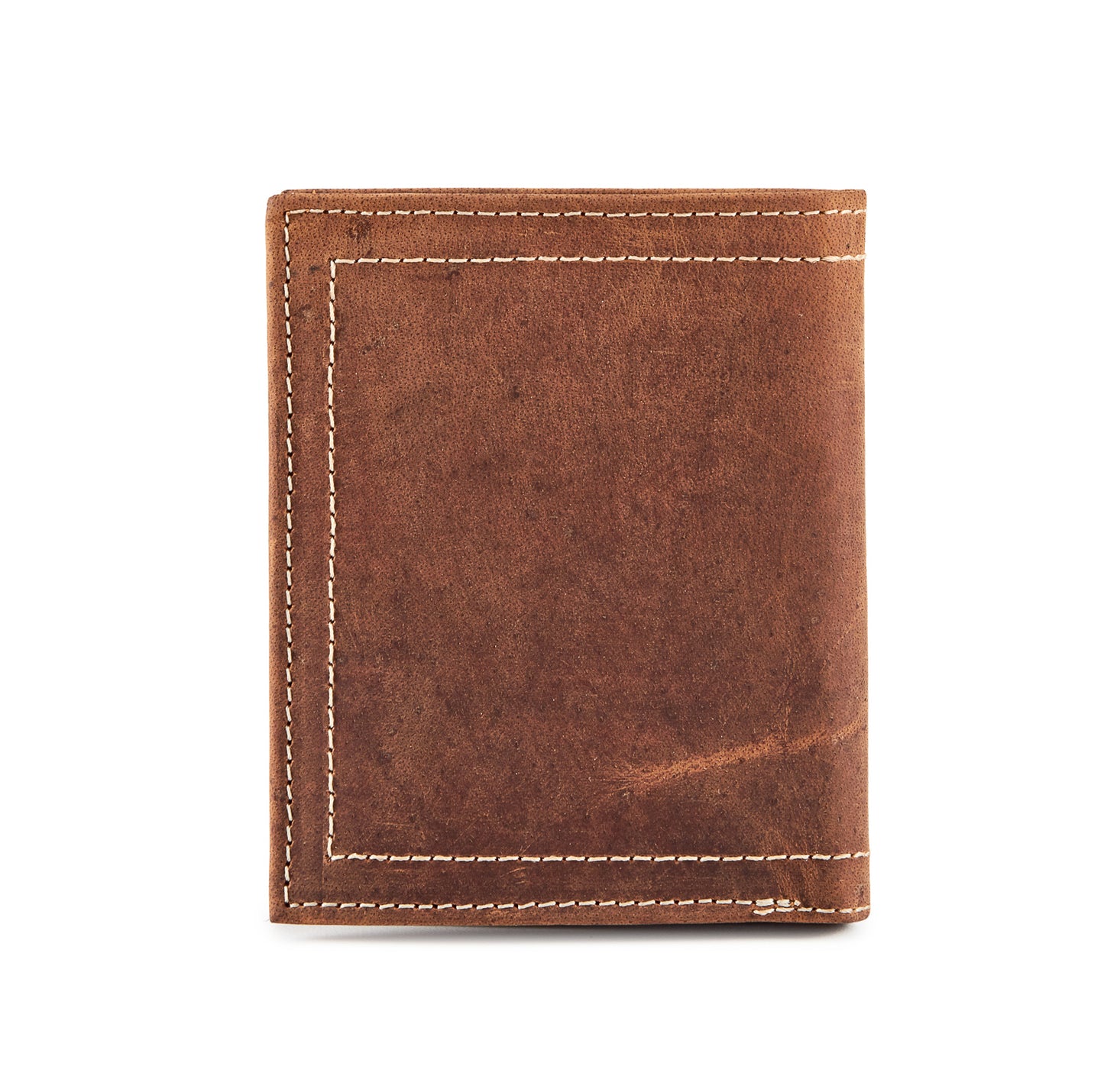 Paulo Mens'  Distressed leather bi-fold ID and coin wallet #GW704