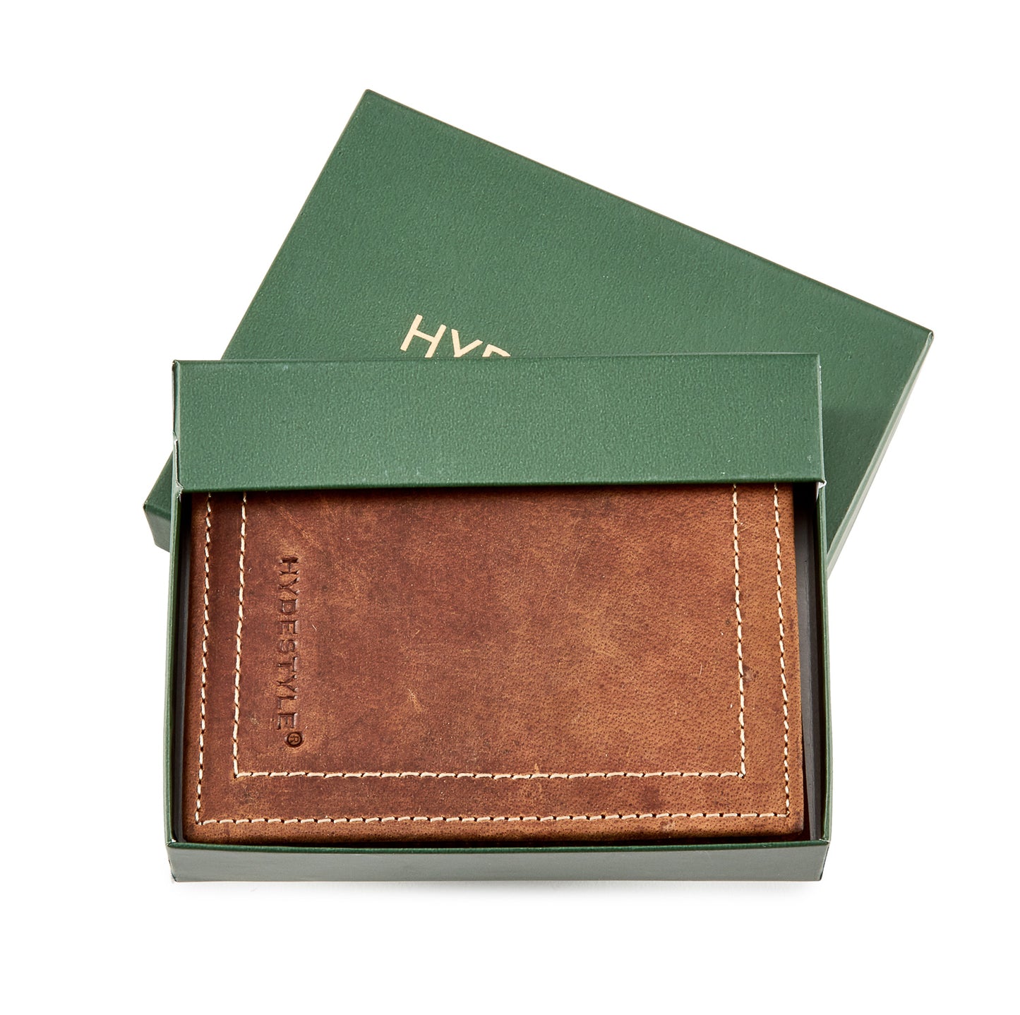 Paulo Mens'  Distressed leather bi-fold ID and coin wallet #GW704