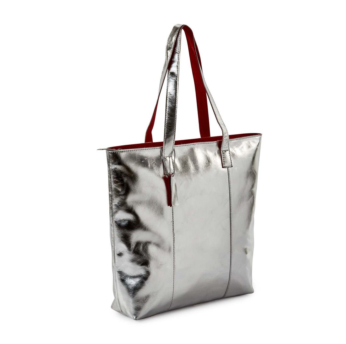 Metallic Magpie Zip Top Tote Bag #LB86 Silver