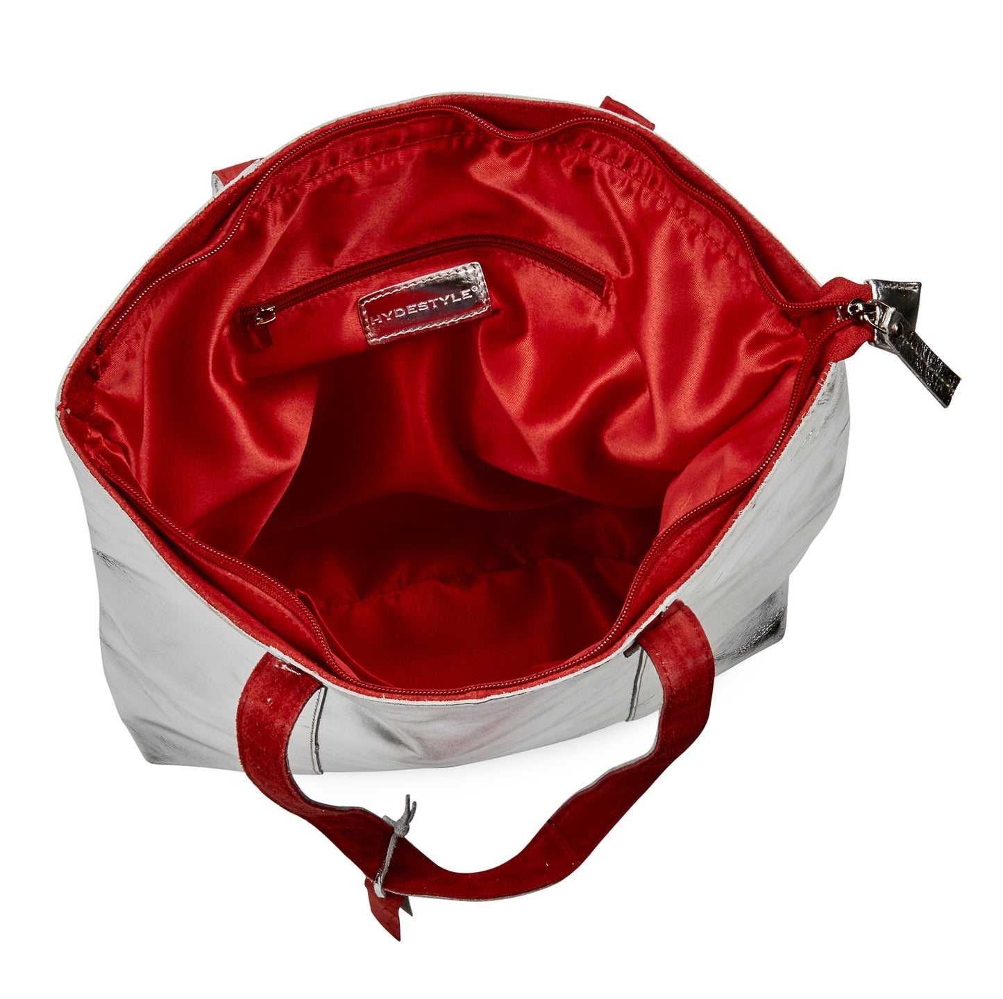 Metallic Magpie Zip Top Tote Bag #LB86 Silver