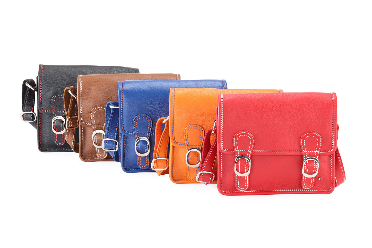 PRATICO - Xena leather small satchel bag #LB44 brown