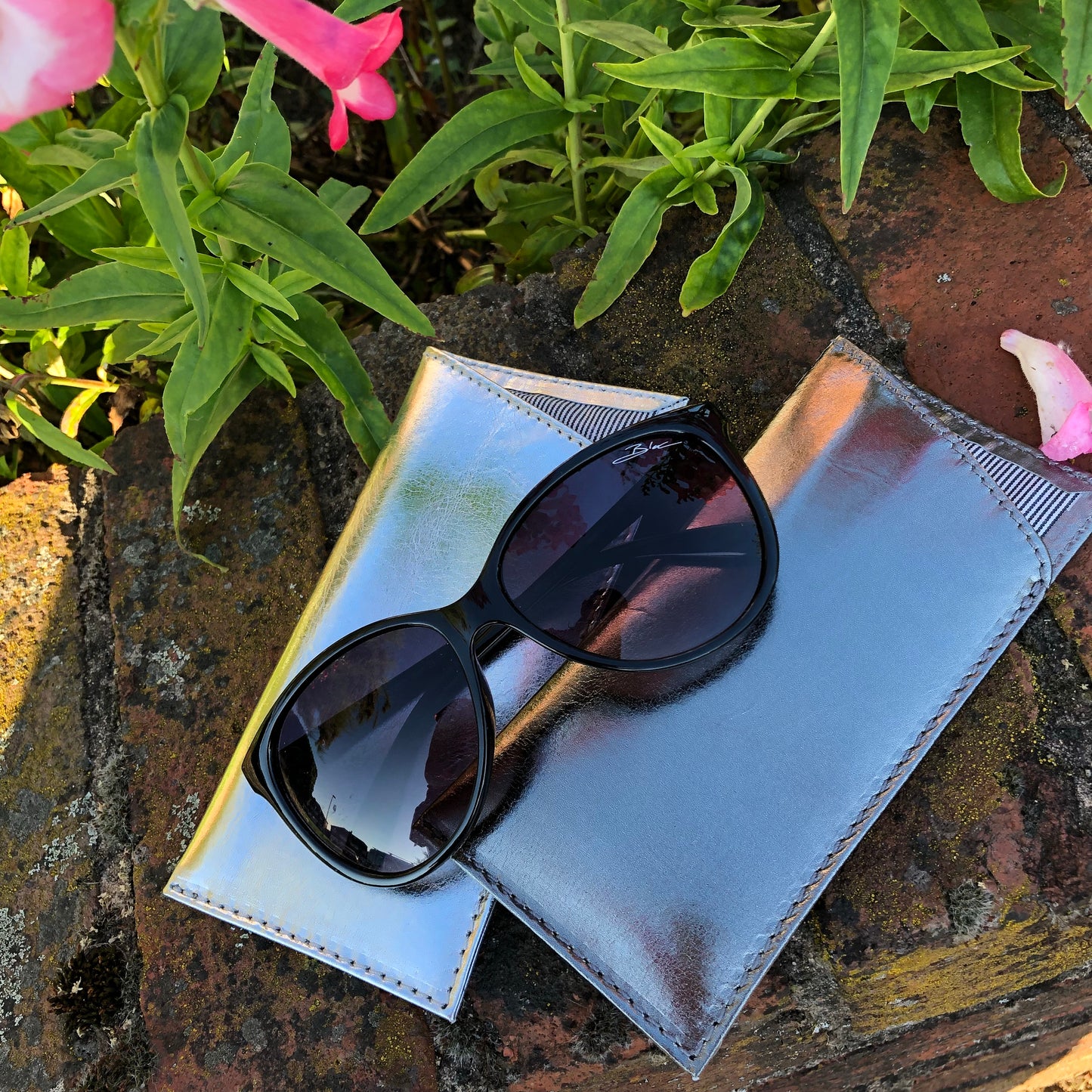 Metallic Genuine Leather Womens Stylish Reading Glass Cover #LB88