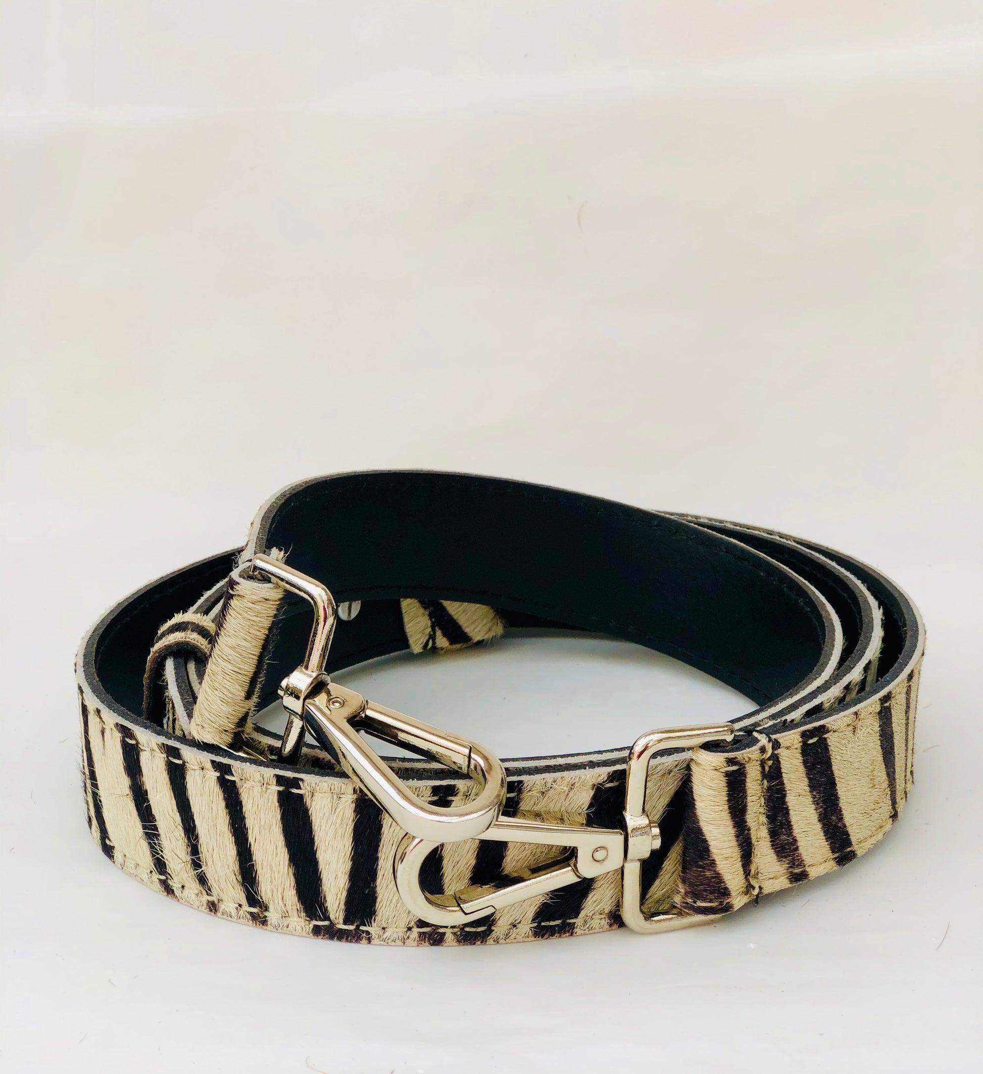 Folded Zebra Hair On Hide Leather Crossbody Bag Replacement Strap