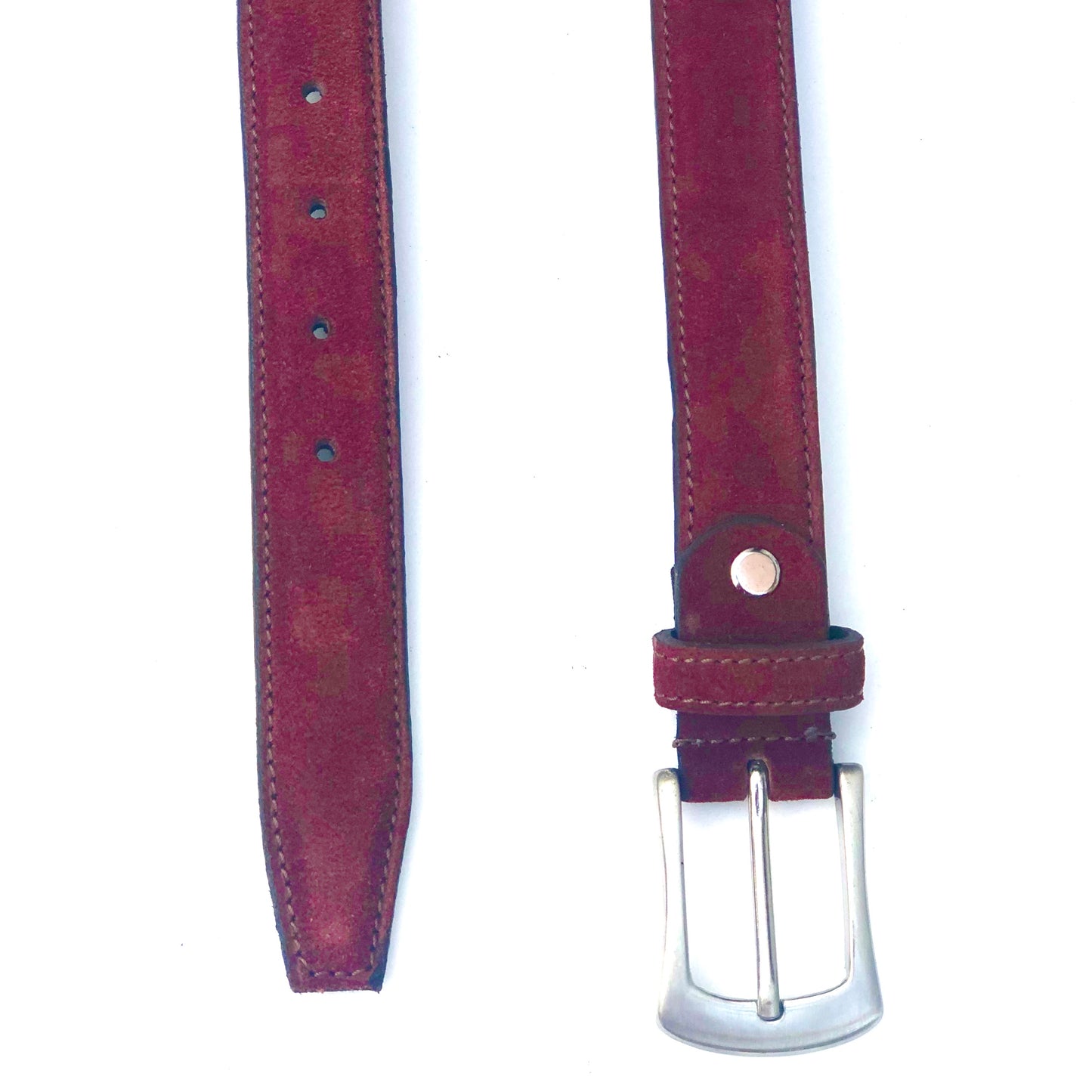 Chocolate Brown Leather Belt with silver coloured Buckle