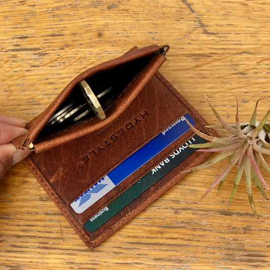 Leather Money Clip Wallet GW613-Walnut