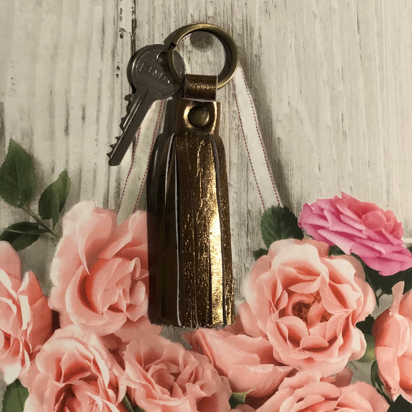 Metallic Rimor Tassel Key Ring CC16 Copper