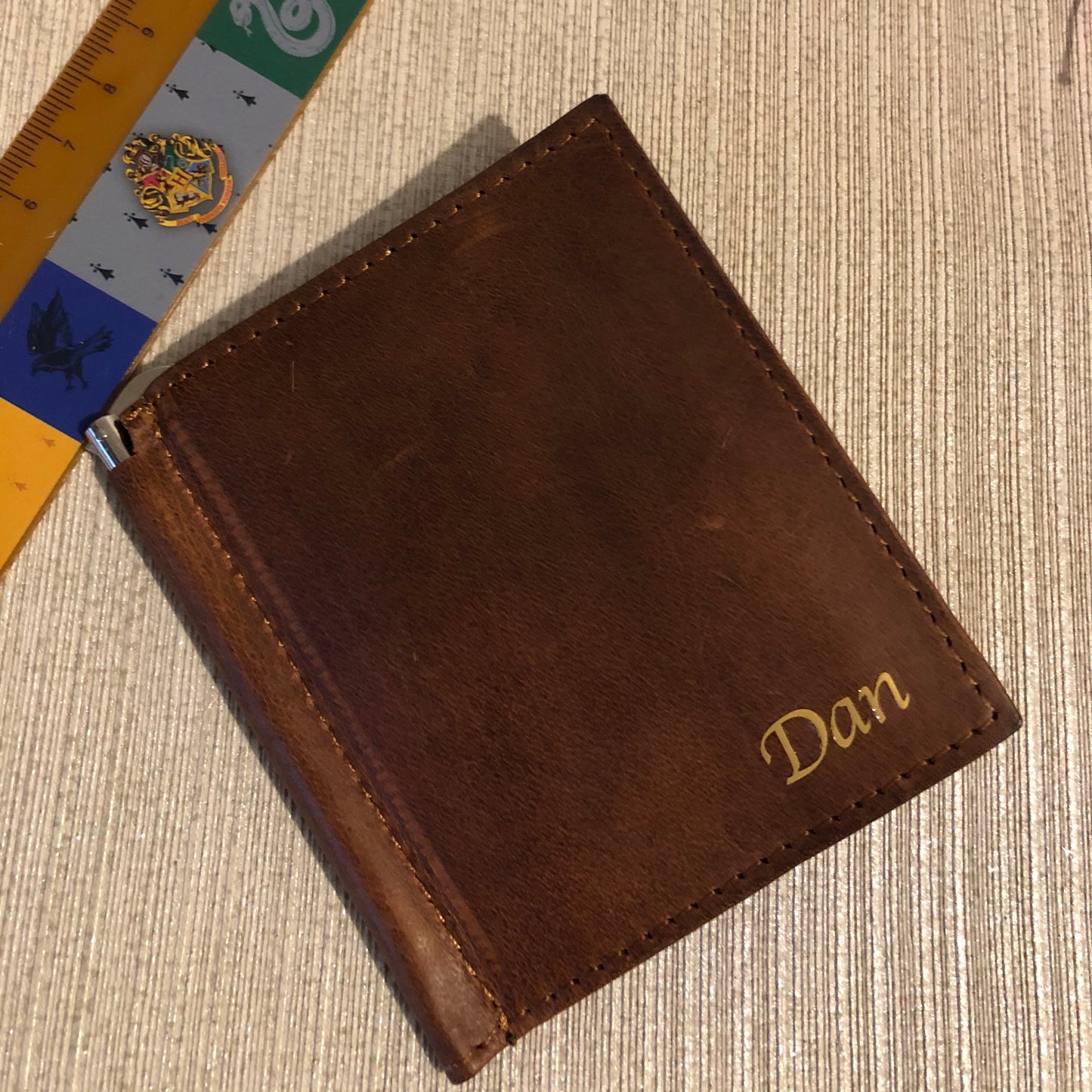 Leather Money Clip Wallet GW613-Walnut