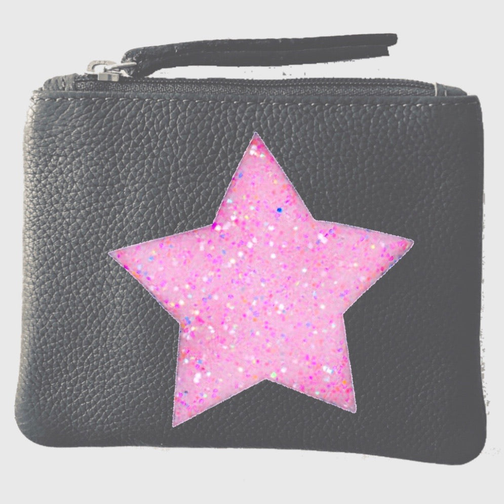 Grain Leather Grey Coin Pouch LBR201-Star