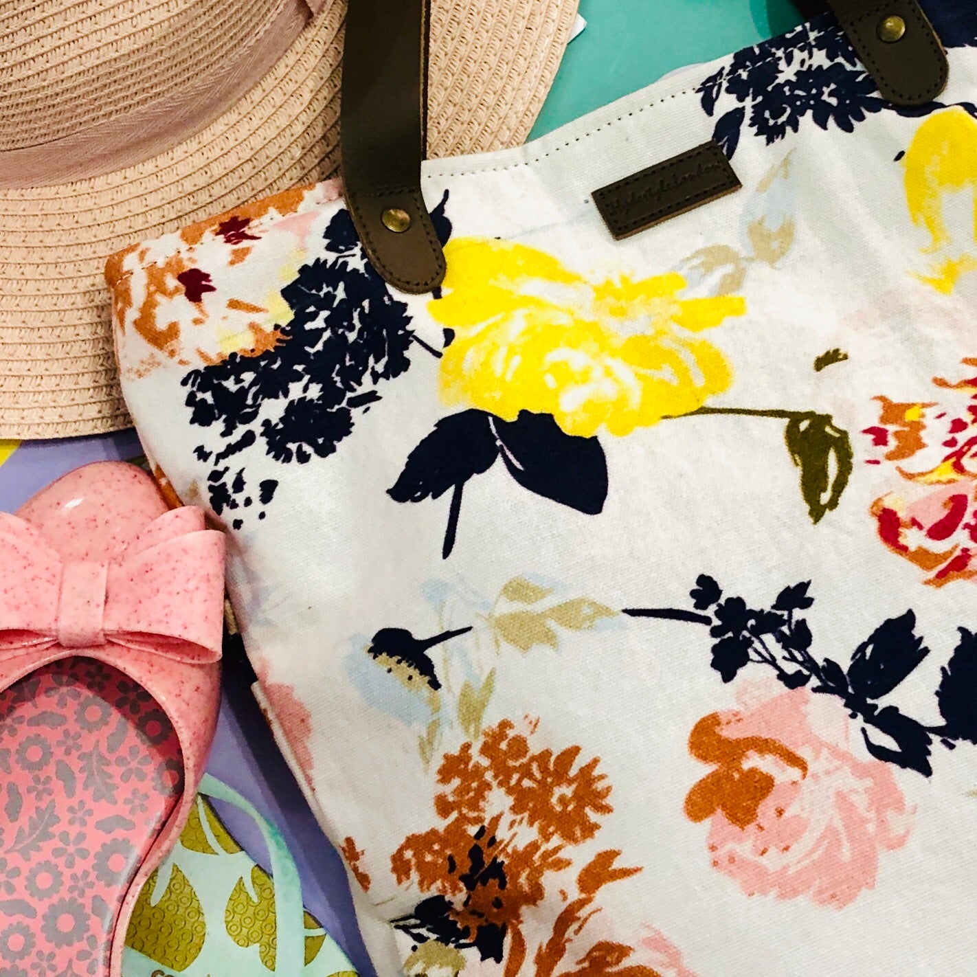 Floral Canvas Tote Bag LB406-Floral