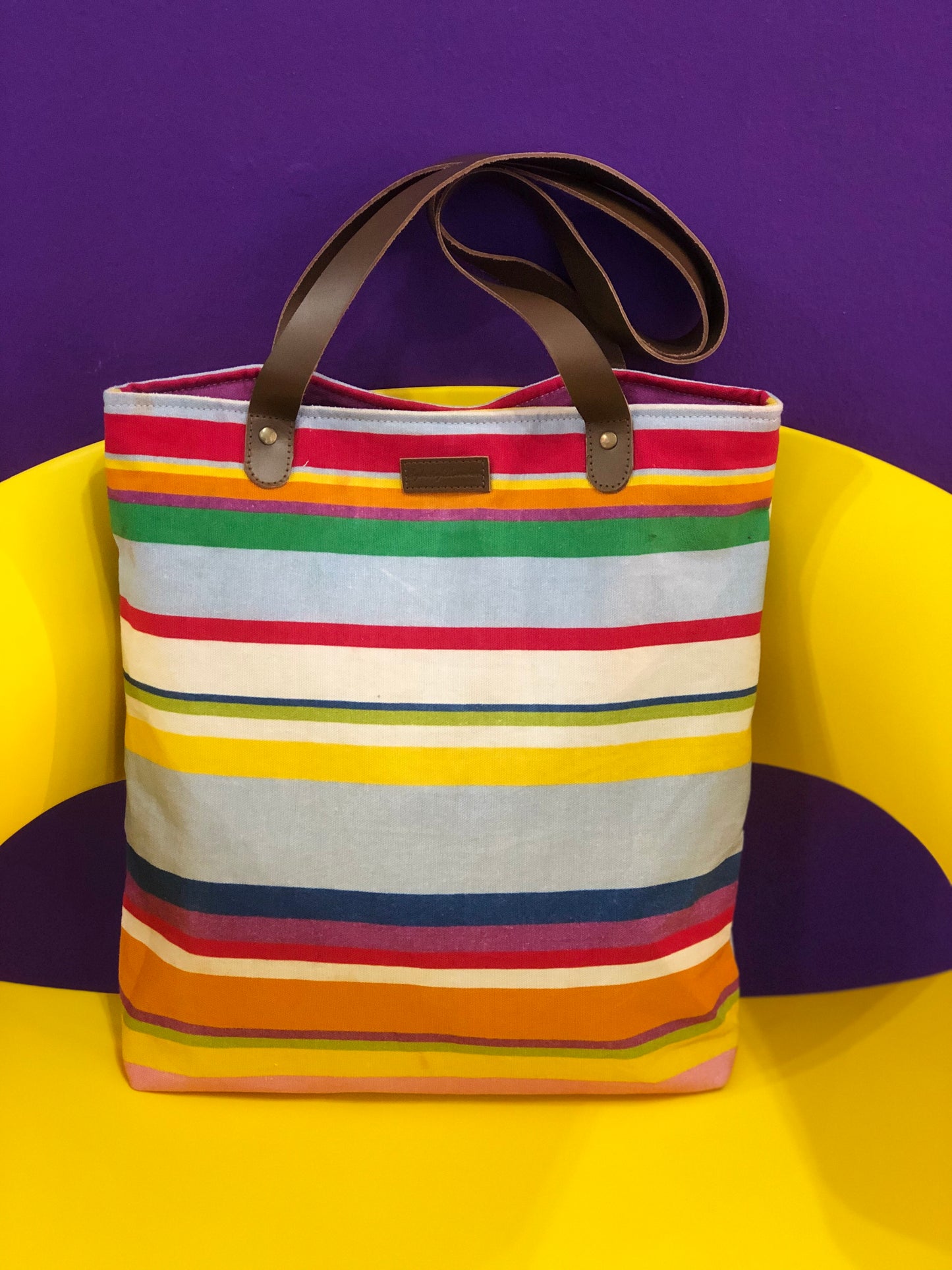 Stripped canvas tote bag LB406-Stripe