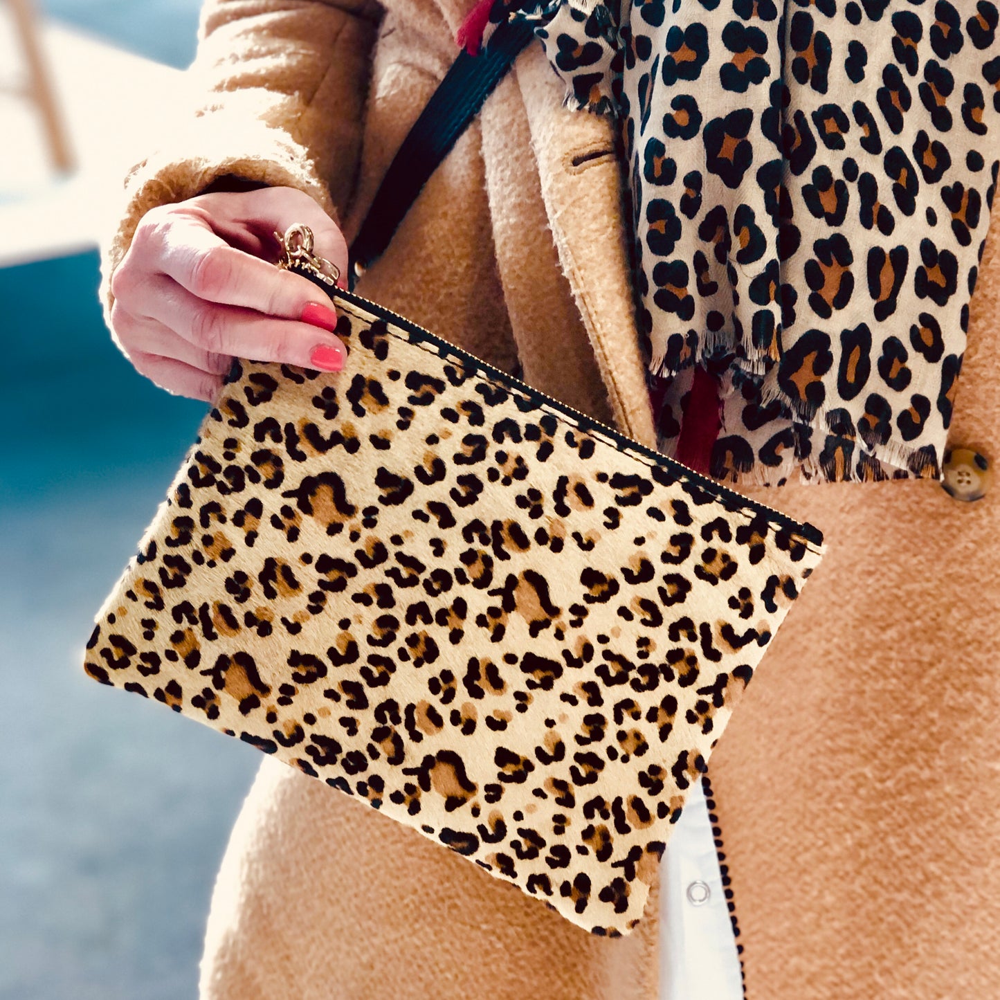 Pony Hair  Genuine Leather Wristlet Clutch Bag #LB601 Leopard