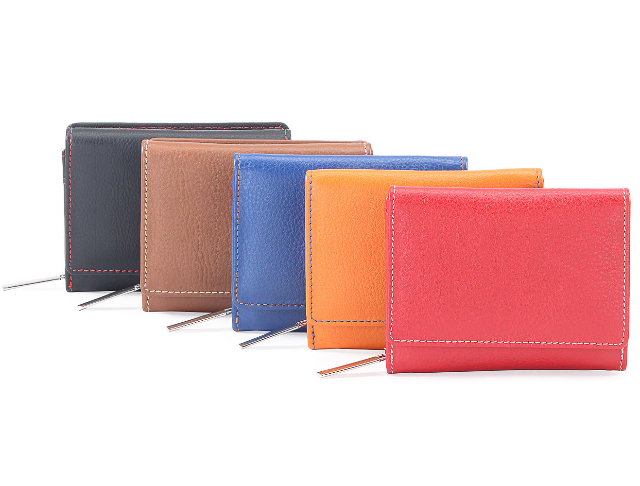 Tilly Leather Ladies Wallet With Key Ring - Blue