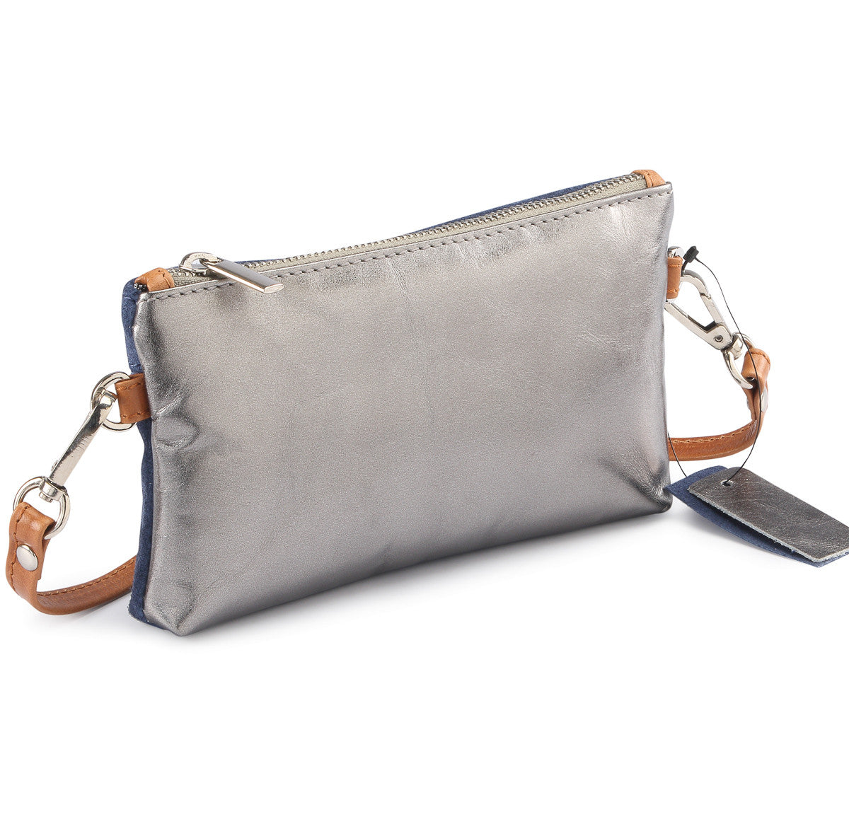 Metallic Rimor Apple Clutch Bag LB76 pewter