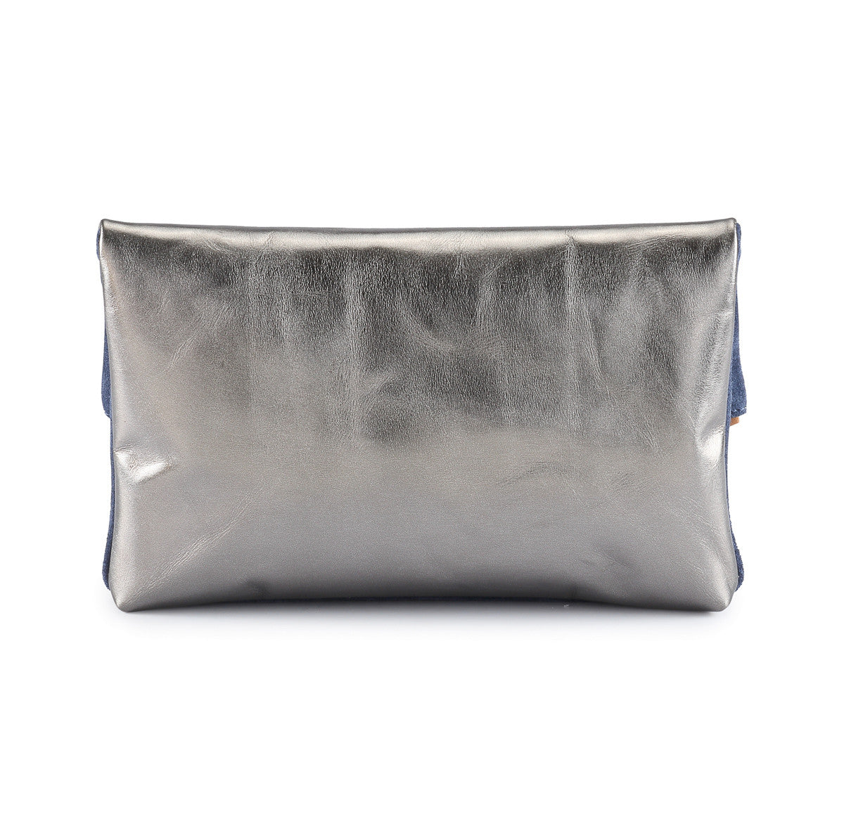 Metallic Rimor Anna 2 way leather messenger clutch bag #LW12 pewter