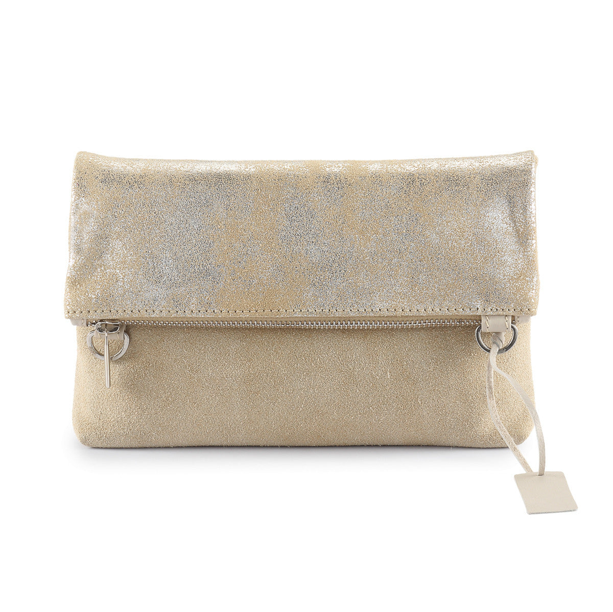 Metallic Rimor Anna 2 way leather messenger clutch bag #LW12 beige