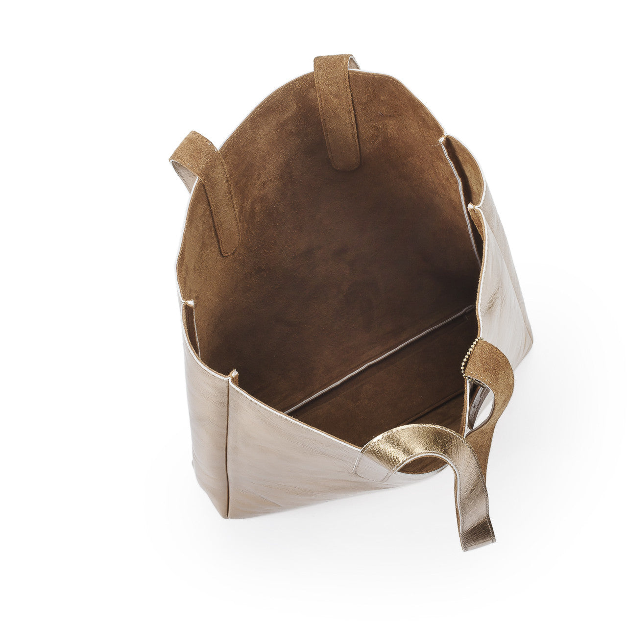 Hydestyle Metallic Sofia reversible leather tote bag #LB32 copper