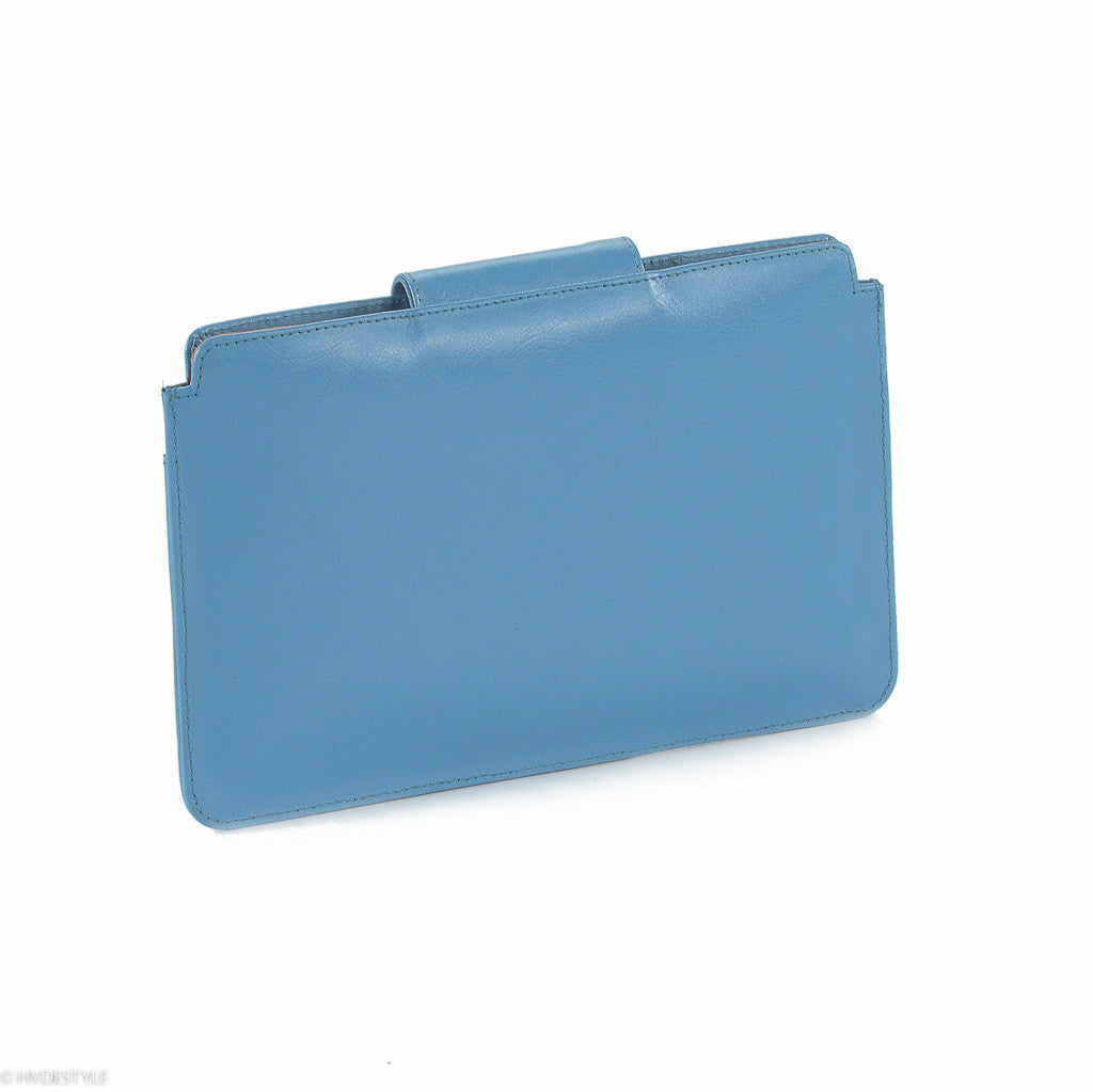 Trenz leather iPad oversize clutch #GC10 Blue